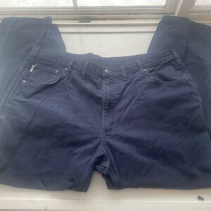 Carhartt 5-Pocket Navy Loose Fit Work Pants Men’s 44x30 VGUC Cotton